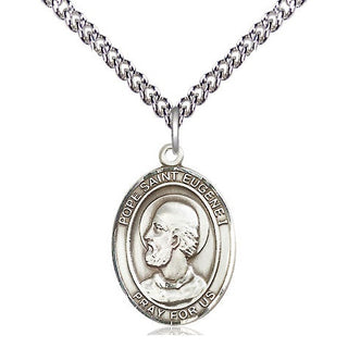 Sterling Silver Pope St Eugene I Medal Religious Jewelry Engraved Catholic Saint Jewelry
