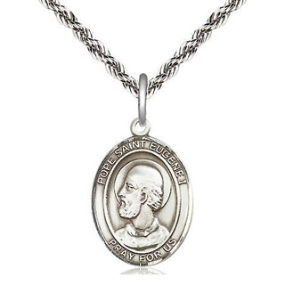 Sterling Silver Pope St Eugene I Medal Religious Jewelry Engraved Catholic Saint Jewelry