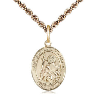 14kt Gold Filled Saint Adrian of Nicomedia Medal Religious Jewelry Engraved Catholic Saint Jewelry