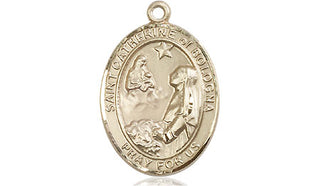 14kt Gold Filled Saint Catherine of Bologna Medal Engraved Catholic Saint Jewelry