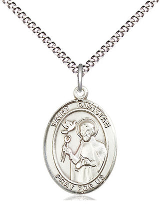 Pewter Saint Dunstan Medal Religious Jewelry Engraved Catholic Saint Jewelry