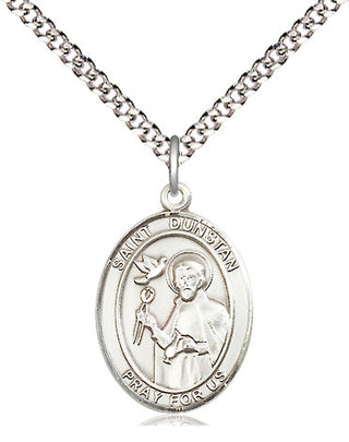 Pewter Saint Dunstan Medal Religious Jewelry Engraved Catholic Saint Jewelry