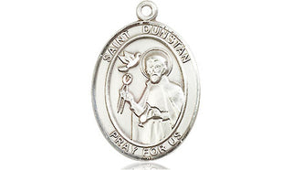 Sterling Silver Saint Dunstan Medal Religious Jewelry Engraved Catholic Saint Jewelry