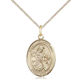 14kt Gold Filled Saint Eustachius Medal Religious Jewelry Engraved Catholic Saint Jewelry