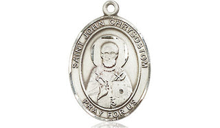 Sterling Silver Saint John Chrysostom Medal Religious Jewelry Engraved Catholic Saint Jewelry