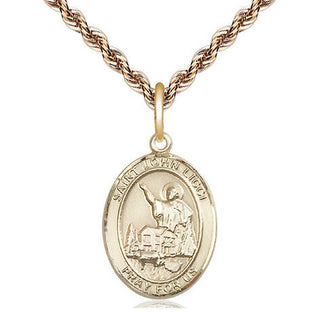 14kt Gold Filled Saint John Licci Medal Religious Jewelry Engraved Catholic Saint Jewelry