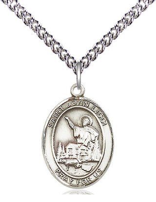 Sterling Silver Saint John Licci Medal Religious Jewelry Engraved Catholic Saint Jewelry