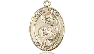 14kt Gold Filled Saint Paula Medal Engraved Catholic Saint Jewelry