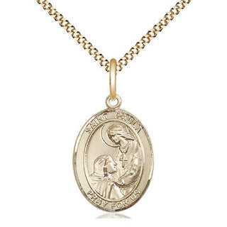 14kt Gold Filled Saint Paula Medal Religious Jewelry Engraved Catholic Saint Jewelry