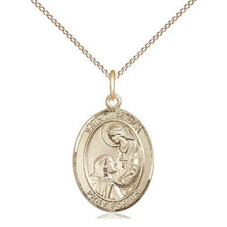 14kt Gold Filled Saint Paula Medal Religious Jewelry Engraved Catholic Saint Jewelry