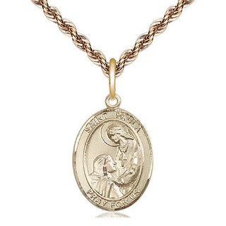 14kt Gold Filled Saint Paula Medal Religious Jewelry Engraved Catholic Saint Jewelry