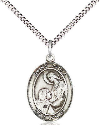 Sterling Silver Saint Paula Medal Religious Jewelry Engraved Catholic Saint Jewelry