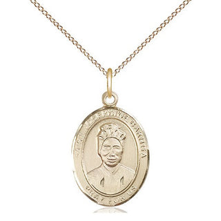 14kt Gold Filled Saint Josephine Bakhita Medal Religious Jewelry Engraved Catholic Saint Jewelry