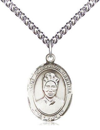 Sterling Silver Saint Josephine Bakhita Medal Religious Jewelry Engraved Catholic Saint Jewelry
