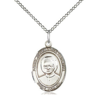 Sterling Silver Saint Josemaria Escriva Medal Religious Jewelry Engraved Catholic Saint Jewelry