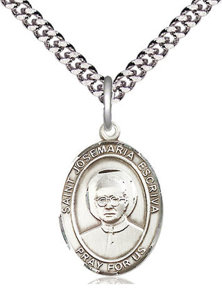 Sterling Silver Saint Josemaria Escriva Medal Religious Jewelry Engraved Catholic Saint Jewelry