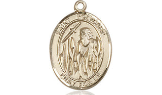 14kt Gold Filled Saint Polycarp of Smyrna Medal Engraved Catholic Saint Jewelry
