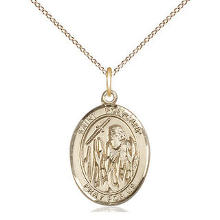 14kt Gold Filled Saint Polycarp of Smyrna Medal Religious Jewelry Engraved Catholic Saint Jewelry