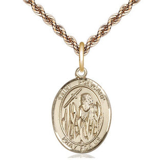 14kt Gold Filled Saint Polycarp of Smyrna Medal Religious Jewelry Engraved Catholic Saint Jewelry