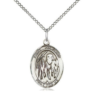 Sterling Silver Saint Polycarp of Smyrna Medal Religious Jewelry Engraved Catholic Saint Jewelry