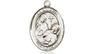 Pewter Saint Fina Medal Engraved Catholic Saint Jewelry