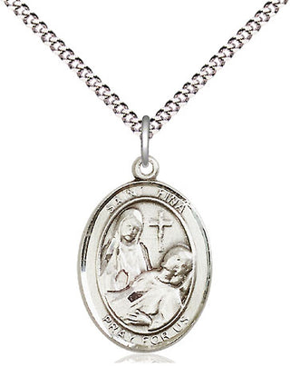 Sterling Silver Saint Fina Medal Religious Jewelry Engraved Catholic Saint Jewelry