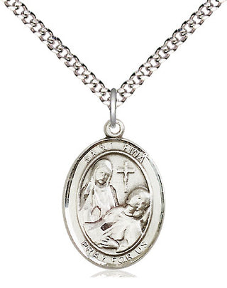Sterling Silver Saint Fina Medal Religious Jewelry Engraved Catholic Saint Jewelry