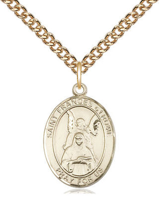 14kt Gold Filled Saint Frances of Rome Medal Religious Jewelry Engraved Catholic Saint Jewelry