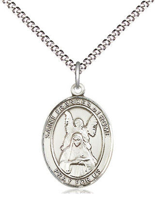 Pewter Saint Frances of Rome Medal Religious Jewelry Engraved Catholic Saint Jewelry