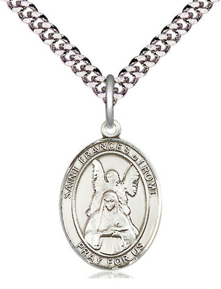 Pewter Saint Frances of Rome Medal Religious Jewelry Engraved Catholic Saint Jewelry