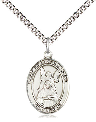 Pewter Saint Frances of Rome Medal Religious Jewelry Engraved Catholic Saint Jewelry