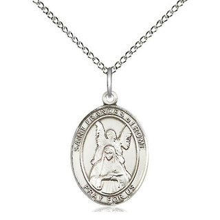 Sterling Silver Saint Frances of Rome Medal Religious Jewelry Engraved Catholic Saint Jewelry