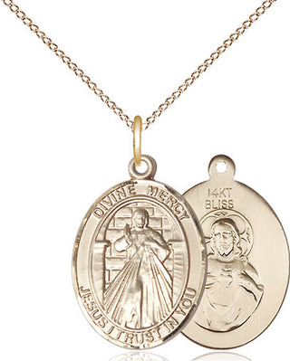 14kt Gold Divine Mercy Medal