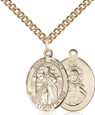 14kt Gold Divine Mercy Medal