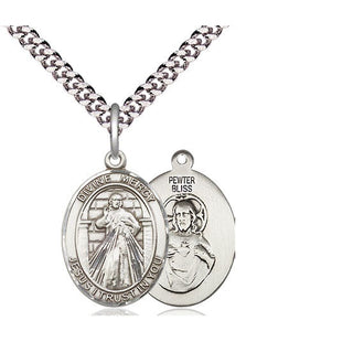 Pewter Divine Mercy Medal Religious Jewelry