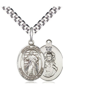 Pewter Divine Mercy Medal Religious Jewelry