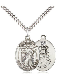 Pewter Divine Mercy Medal Religious Jewelry
