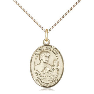 14kt Gold Filled Saint Kieran Medal Religious Jewelry Engraved Catholic Saint Jewelry