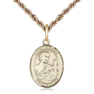 14kt Gold Filled Saint Kieran Medal Religious Jewelry Engraved Catholic Saint Jewelry