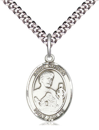 Pewter Saint Kieran Medal Religious Jewelry Engraved Catholic Saint Jewelry