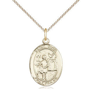 14kt Gold Filled Saint Vitus Medal Religious Jewelry Engraved Catholic Saint Jewelry