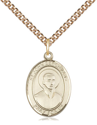 14kt Gold Filled Saint John Berchmans Medal Religious Jewelry Engraved Catholic Saint Jewelry