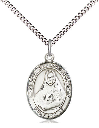 Sterling Silver Saint Rose Philippine Medal Religious Jewelry Engraved Catholic Saint Jewelry