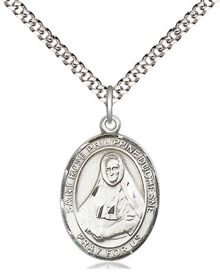 Sterling Silver Saint Rose Philippine Medal Religious Jewelry Engraved Catholic Saint Jewelry