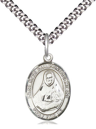 Sterling Silver Saint Rose Philippine Medal Religious Jewelry Engraved Catholic Saint Jewelry