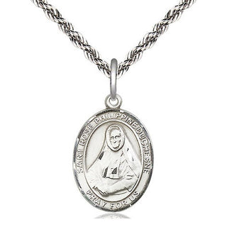Sterling Silver Saint Rose Philippine Medal Religious Jewelry Engraved Catholic Saint Jewelry