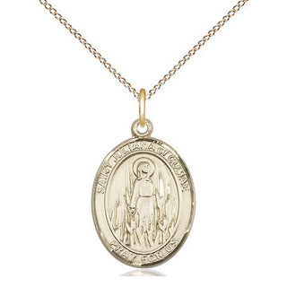 14kt Gold Filled Saint Juliana Medal Religious Jewelry Engraved Catholic Saint Jewelry