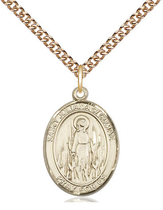14kt Gold Filled Saint Juliana Medal Religious Jewelry Engraved Catholic Saint Jewelry