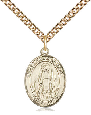 14kt Gold Filled Saint Juliana Medal Religious Jewelry Engraved Catholic Saint Jewelry