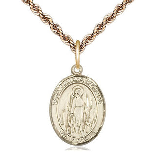14kt Gold Filled Saint Juliana Medal Religious Jewelry Engraved Catholic Saint Jewelry